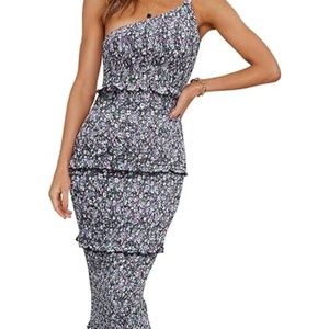 NWT Purple Floral Midi Dress